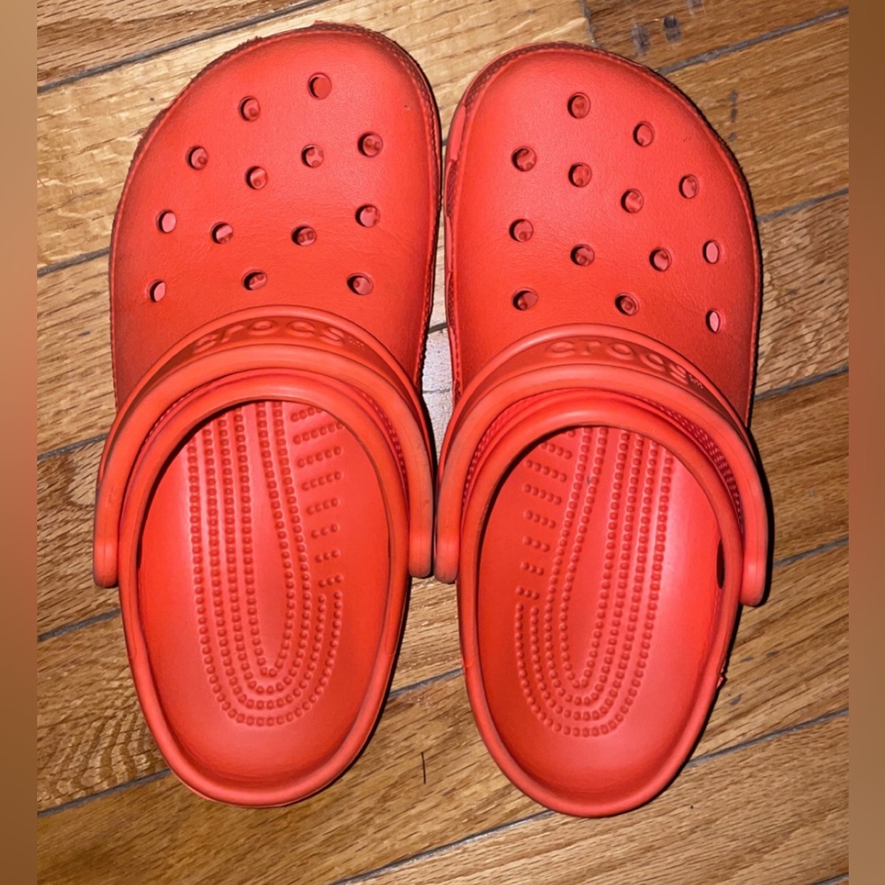 Orange crocs